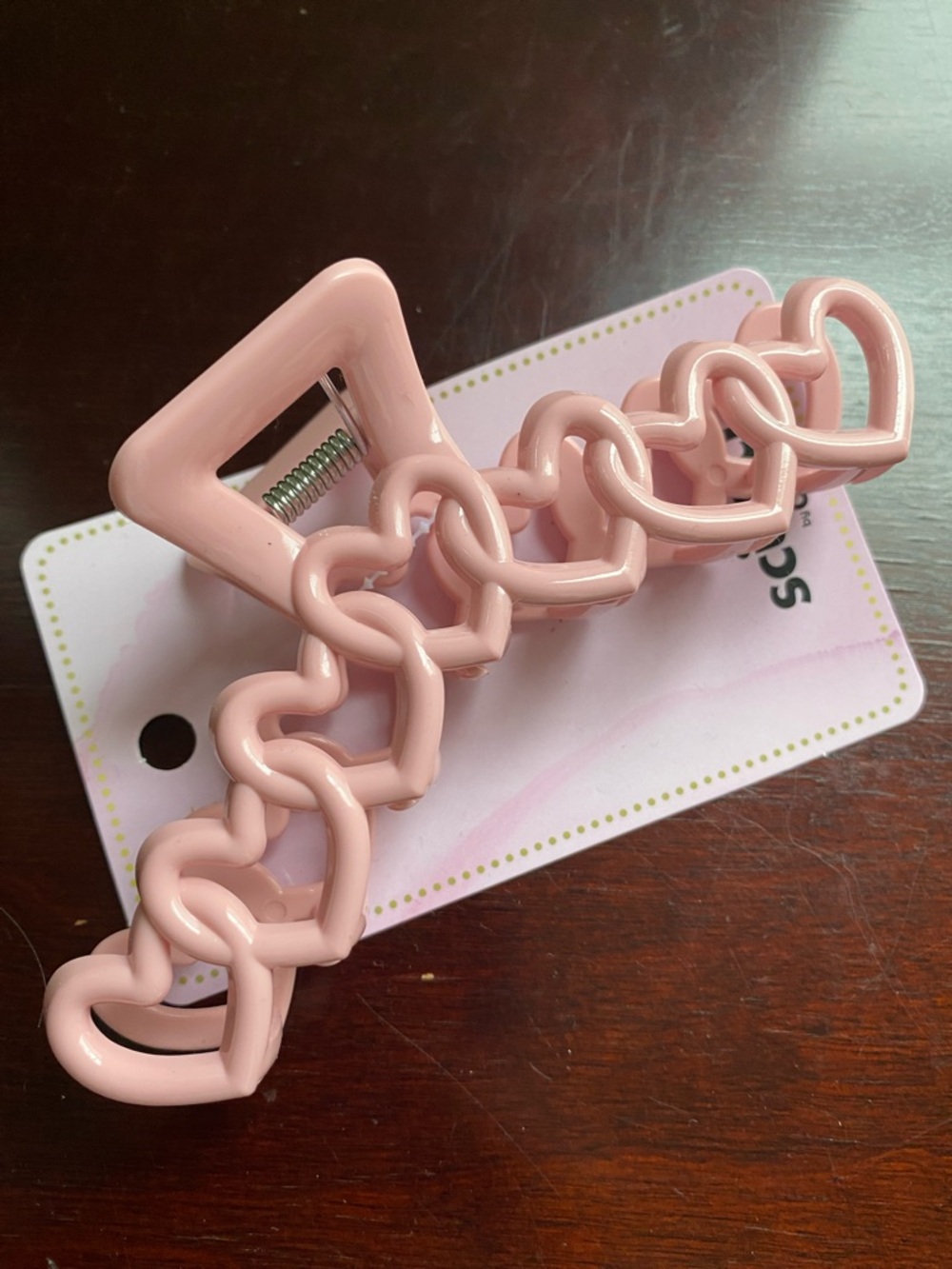 Scunci Pink Heart Chain Hair Clip